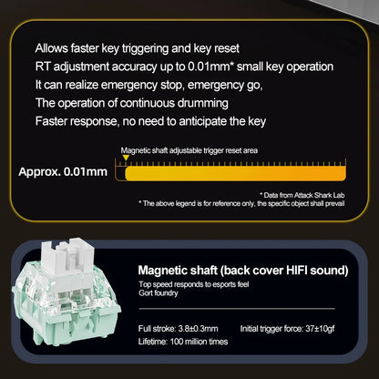 Attack Shark X68HE — Teclado Gamer Magnético 8000Hz