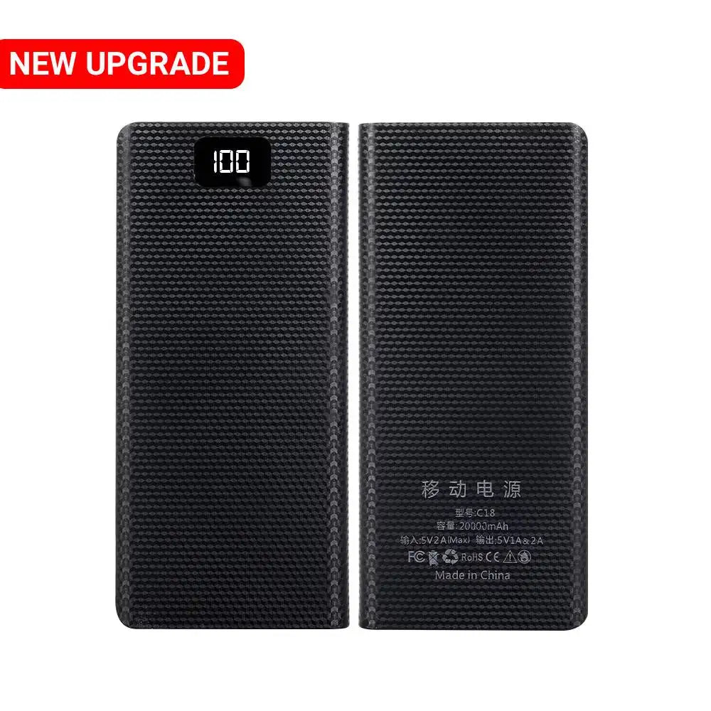 Case Power Bank DIY kebidumei C18 para 8 Baterias 18650 com Display LCD e Lanterna LED