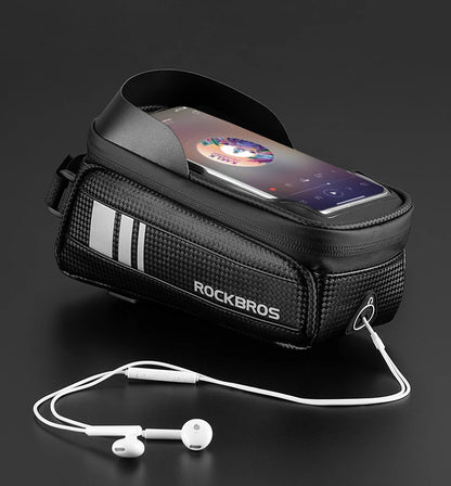 Bolsa de Quadro para Bicicleta ROCKBROS Impermeável com Suporte de Celular