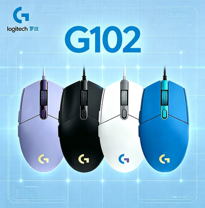 Mouse Gamer Logitech G102 USB com 8000 DPI, 6 Botões Programáveis e RGB