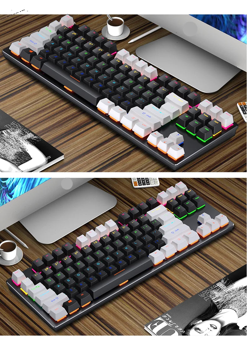 AyeBeau — Teclado Mecânico Gamer RGB 87 Teclas