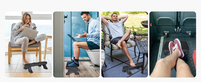 Apoio de Pés Ergonômico de Alta Resistência – Suporte de Mesa com Rolos de Massagem (Suporta até 54 kg)