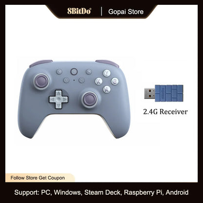 Controle Gamer 8BitDo Ultimate 2C Sem Fio 2.4G com Hall Effect para PC