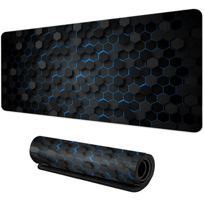 Desk Mat Gamer Gradiente Neon XXL – Mouse Pad Speed com Borda Costurada