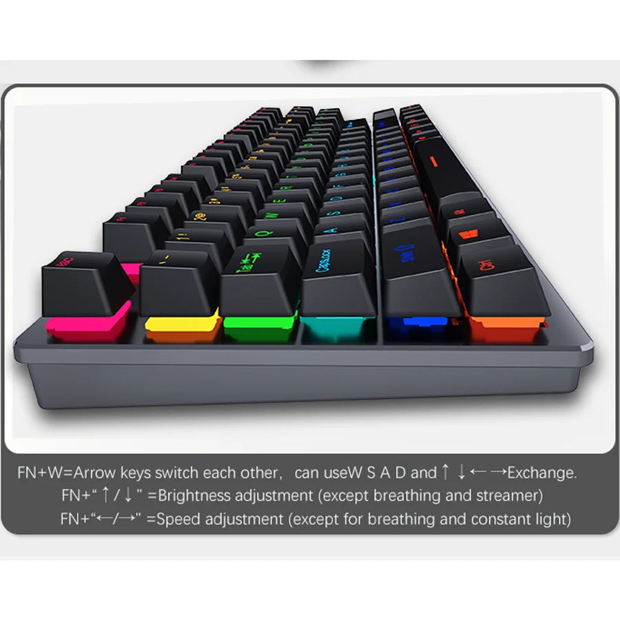 AyeBeau — Teclado Mecânico Gamer RGB 87 Teclas