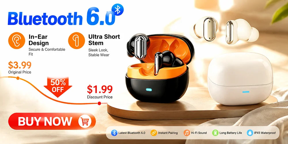Kebidumei — Headset Gamer Bluetooth 5.3 com ANC