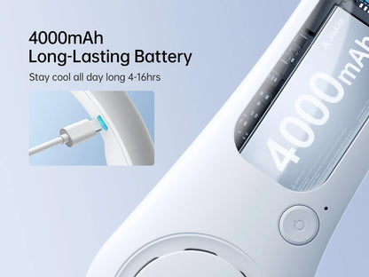 Ventilador de Pescoço Portátil JISULIFE FA14 4000mAh Sem Pás Recarregável USB-C
