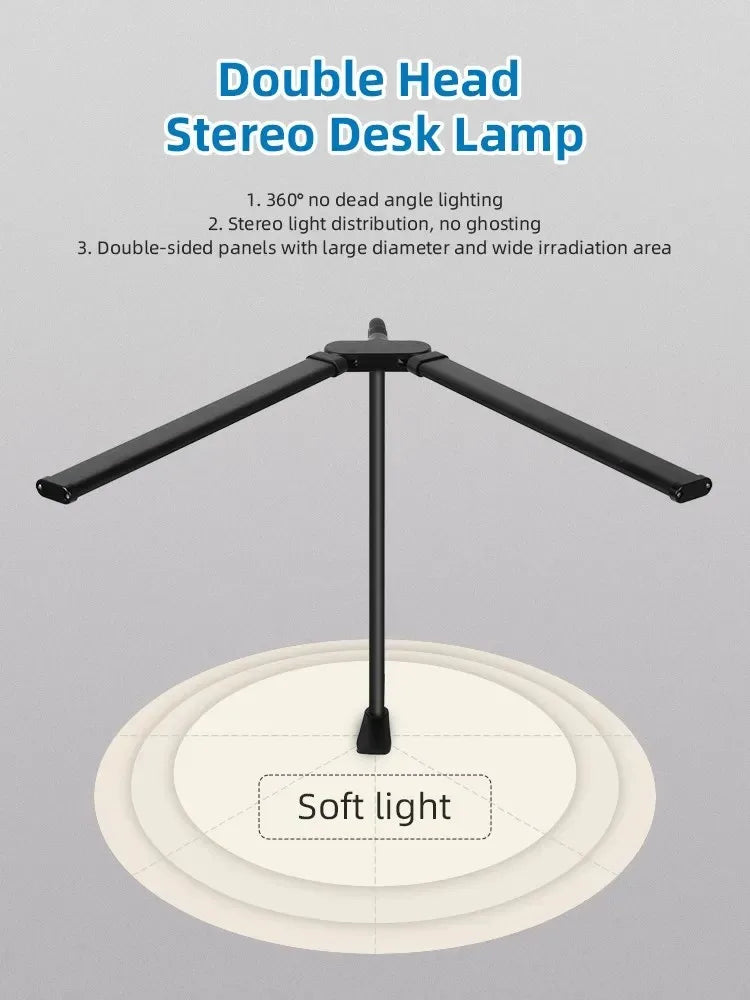 Luminária de Mesa LED DBF com Haste Flexível Gooseneck, CRI 90 e Controle Térmico/Luminoso (Single/Double Head)