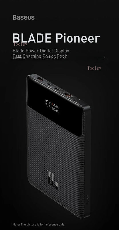 Power Bank Baseus Blade 20000mAh 100W Ultra-Slim com Display Digital Inteligente