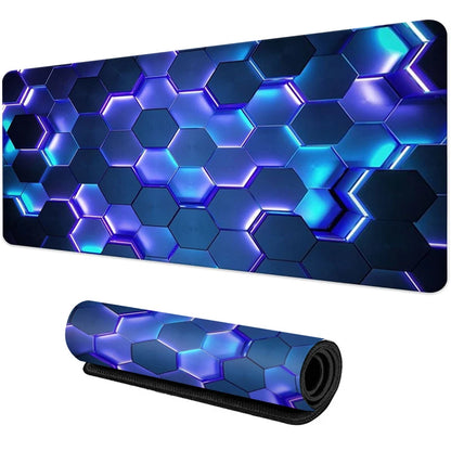 Desk Mat Gamer Gradiente Neon XXL – Mouse Pad Speed com Borda Costurada