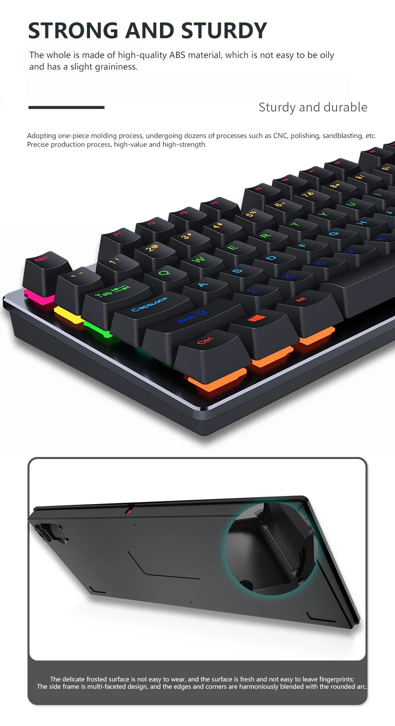 AyeBeau — Teclado Mecânico Gamer RGB 87 Teclas