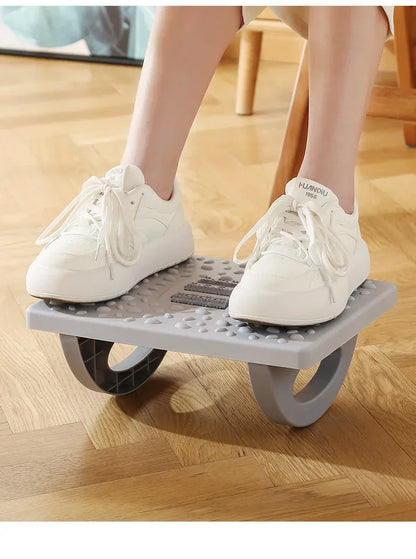 Apoio de Pés Ergonômico Balanço 180° – Suporte de Mesa com Rolos de Massagem Ativa