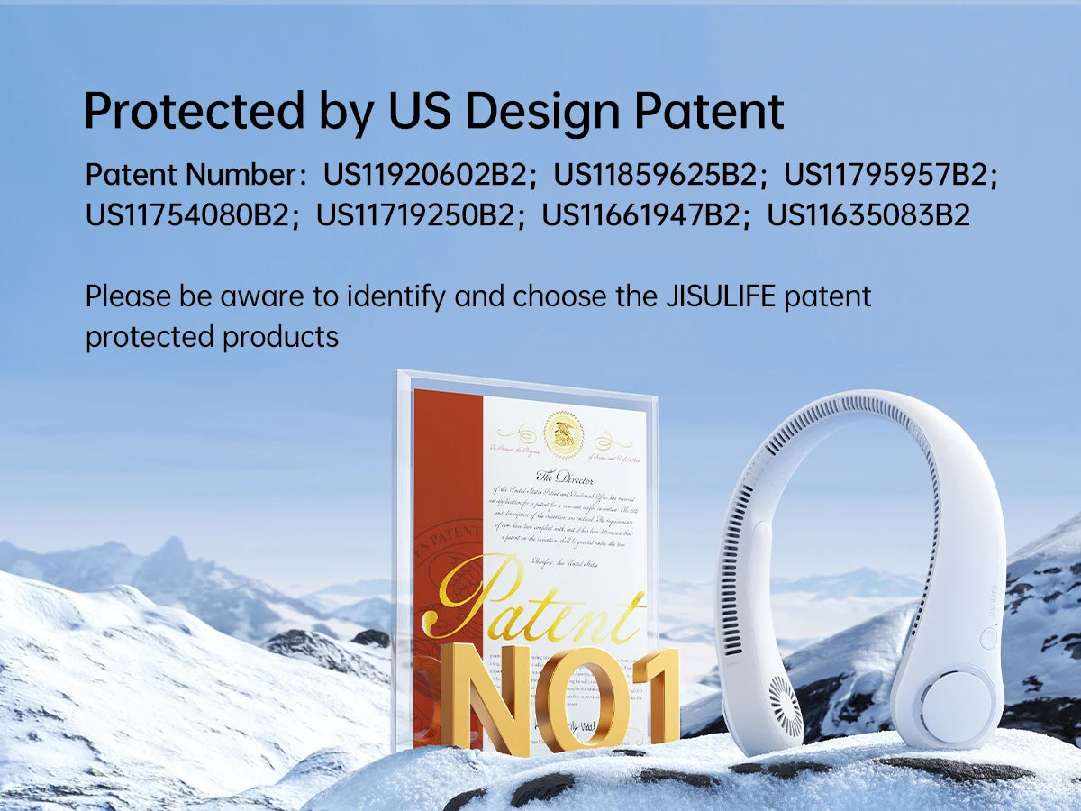 Ventilador de Pescoço Portátil JISULIFE FA14 4000mAh Sem Pás Recarregável USB-C