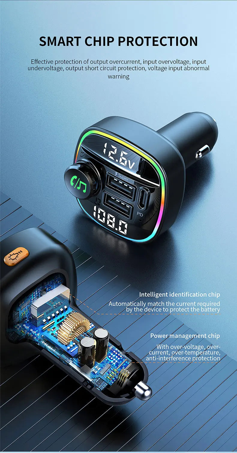 DYBO C22 — Transmissor FM Bluetooth 5.0 para Carro