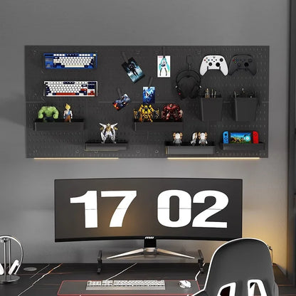 Painel Pegboard Organizador de Parede Modulável – Suporte para Cozinha, Garagem, Quarto e Artesanato