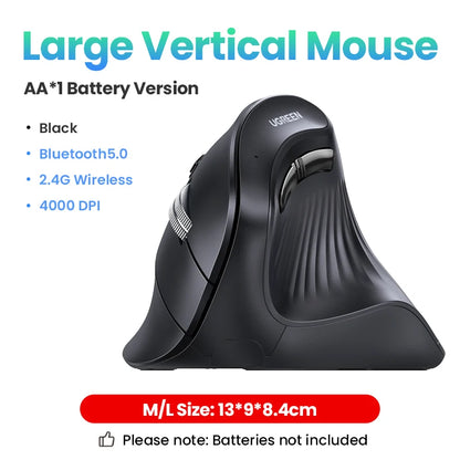 UGREEN — Mouse Vertical Ergonômico Sem Fio 4000 DPI