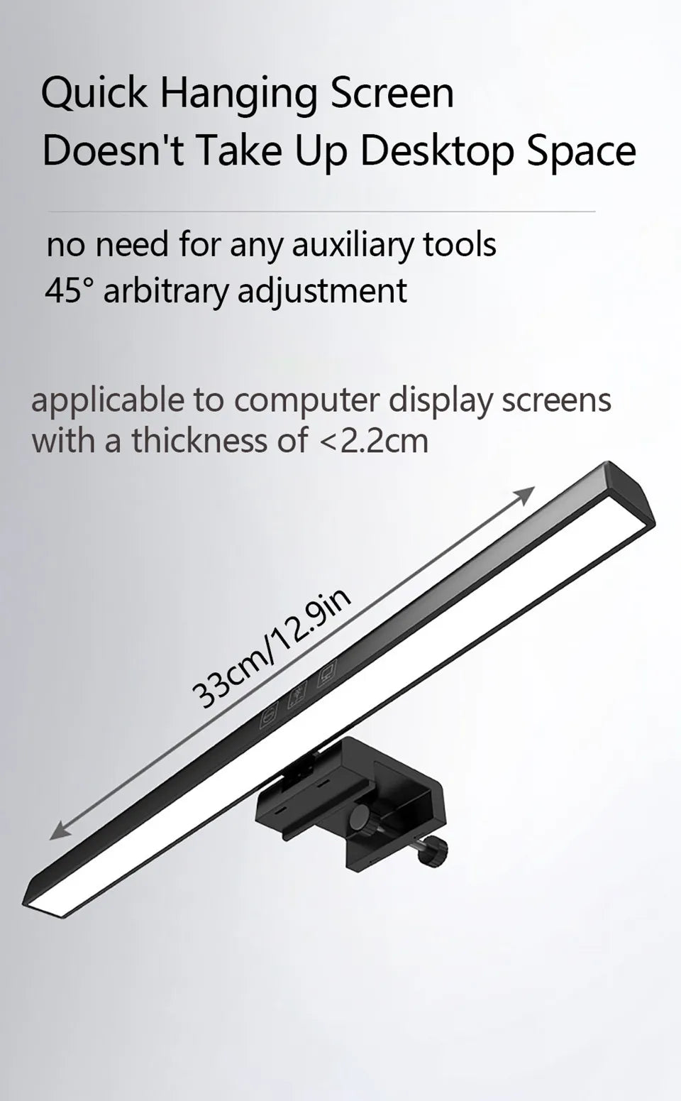 Luminária de Monitor Light Bar com Controle Remoto – Barra de Luz LED Anti-Luz Azul e Iluminação Direcional
