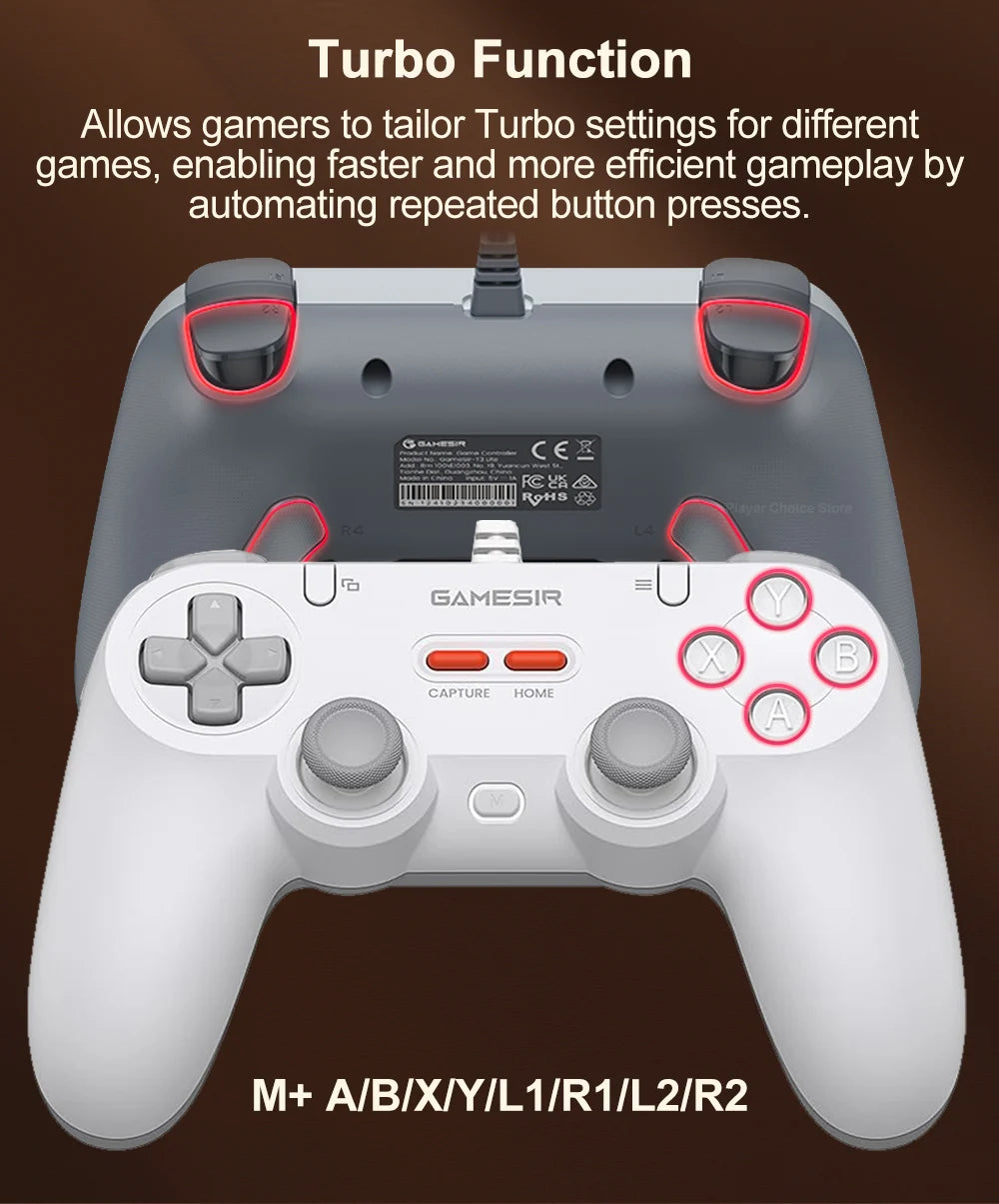 Controle Gamer GameSir Tegenaria Lite com Hall Effect, 1000Hz e 2 Botões Traseiros