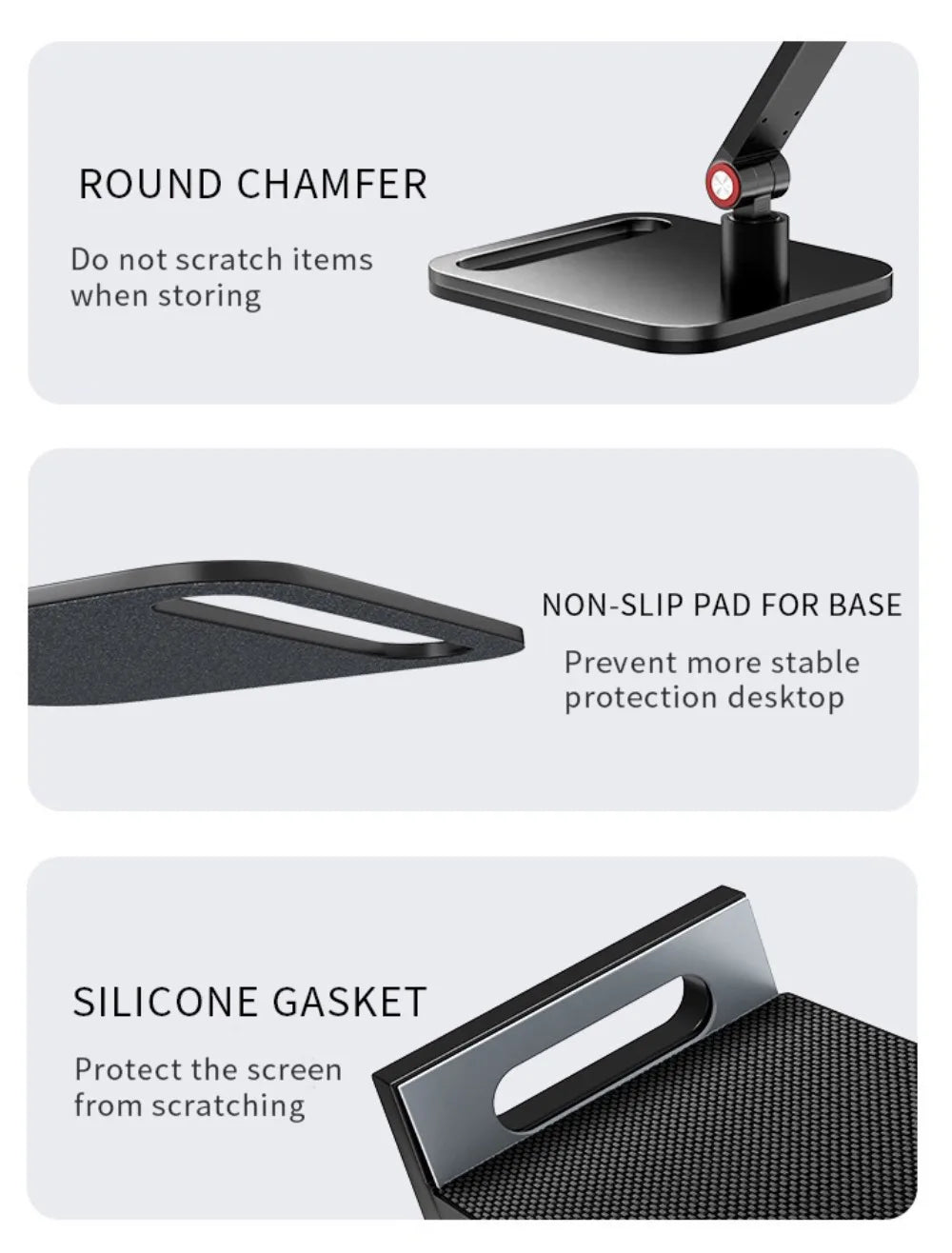 Suporte de Mesa Articulado para Monitor Portátil e Tablet – Alumínio e Rotação 360°