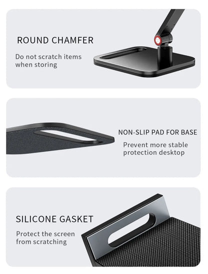 Suporte de Mesa Articulado para Monitor Portátil e Tablet – Alumínio e Rotação 360°