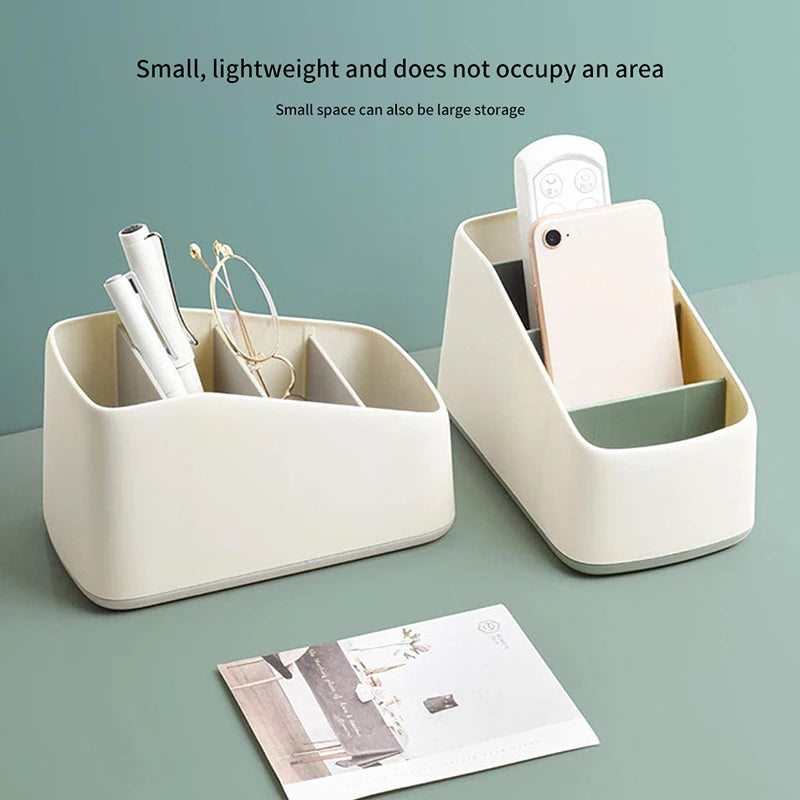 Organizador de Controles Remotos e Objetos de Mesa com 4 Divisórias – Suporte Trapezoidal de Alta Resistência para Sala, Quarto e Escritório