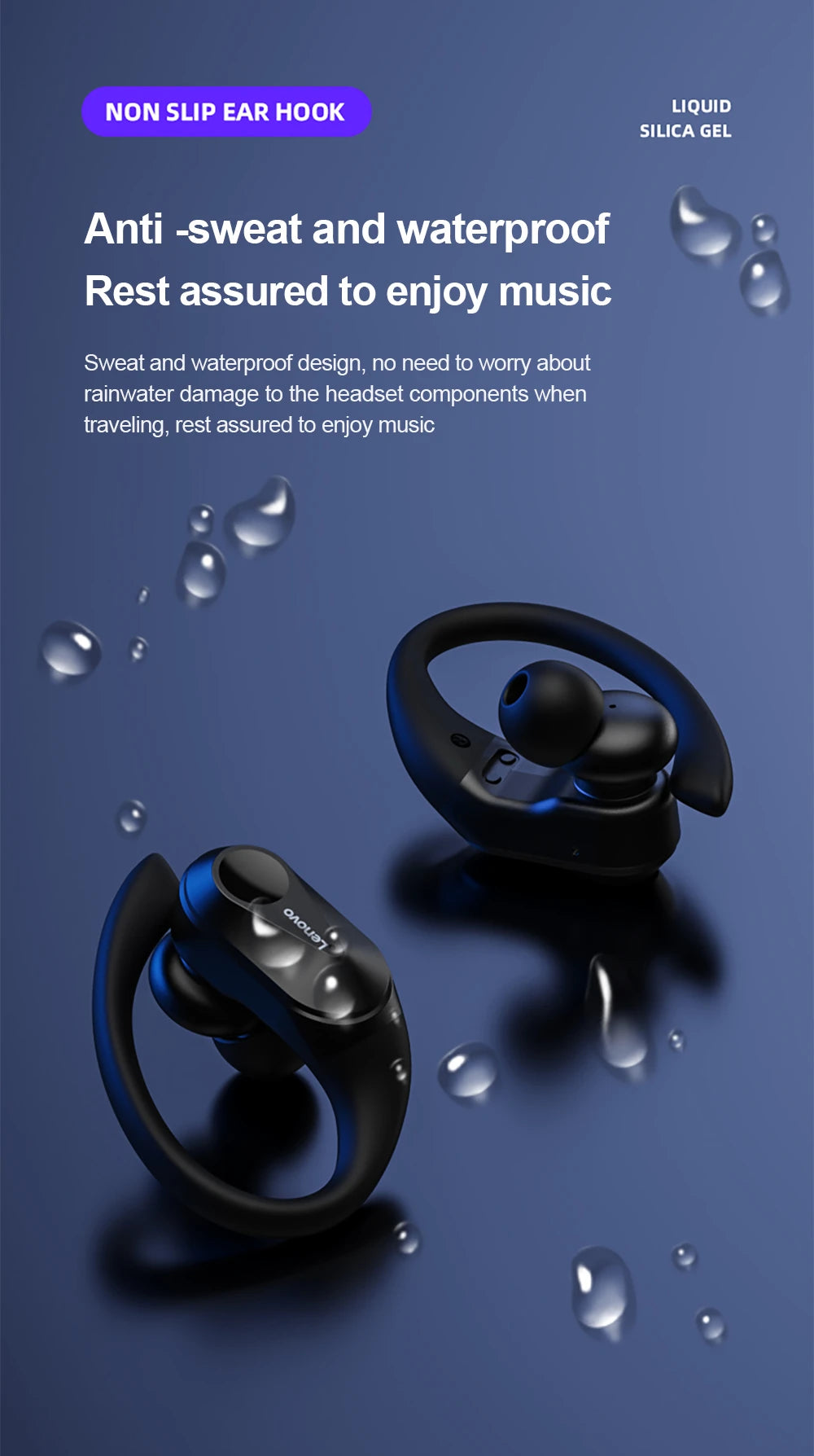 Lenovo LP75 — Fone Bluetooth 5.3 Esportivo