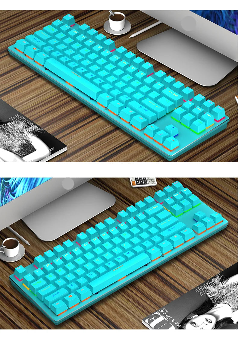 AyeBeau — Teclado Mecânico Gamer RGB 87 Teclas