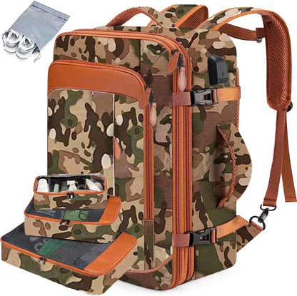 Mochila de Viagem Expansível Tipo Mala MOZHI (Acompanha 4 Organizadores)