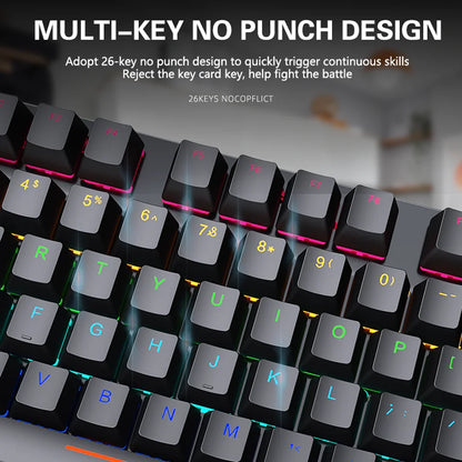 AyeBeau — Teclado Mecânico Gamer RGB 87 Teclas