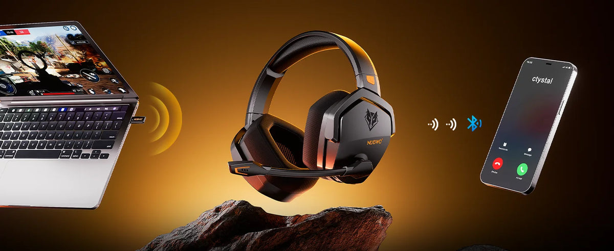 NUBWO G06 — Headset Gamer Sem Fio 2.4GHz + Bluetooth 5.3