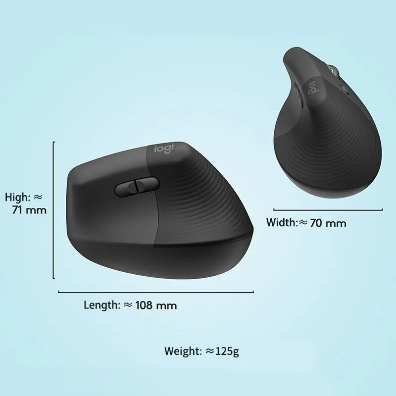 Mouse Vertical Ergonômico Logitech Lift Sem Fio Bluetooth com 4.000 DPI