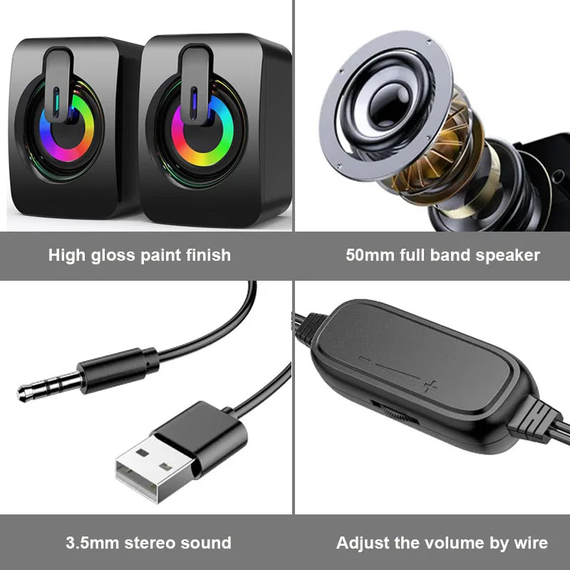 Caixa de Som USB 2.0 com LED — NOCCLILI