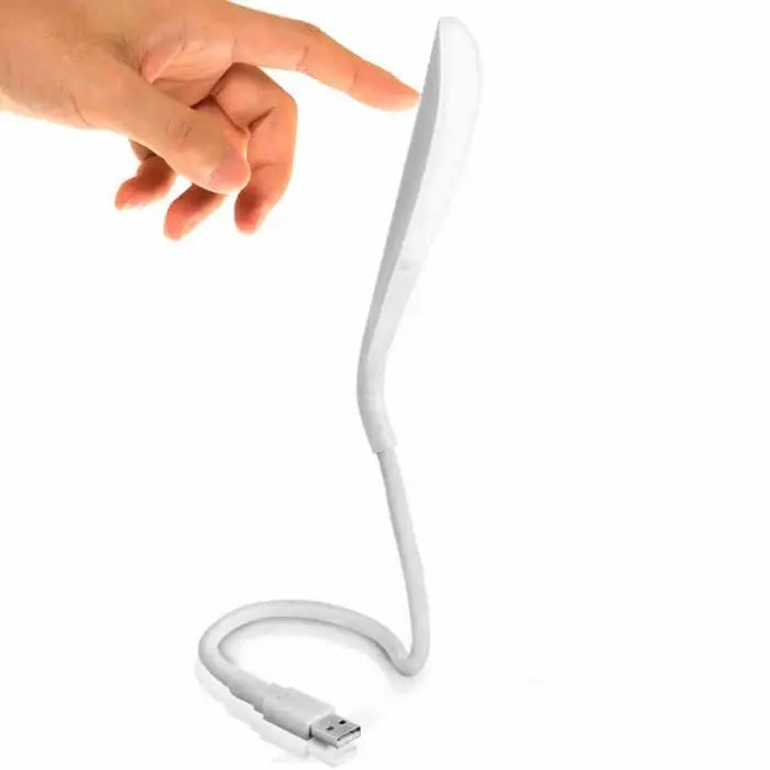 Luminária de Mesa LED USB Flexível POCKETMAN – Mini Lâmpada para Teclado de Notebook, Sensor Touch Dimerizável e Haste Ajustável para Power Bank e PC