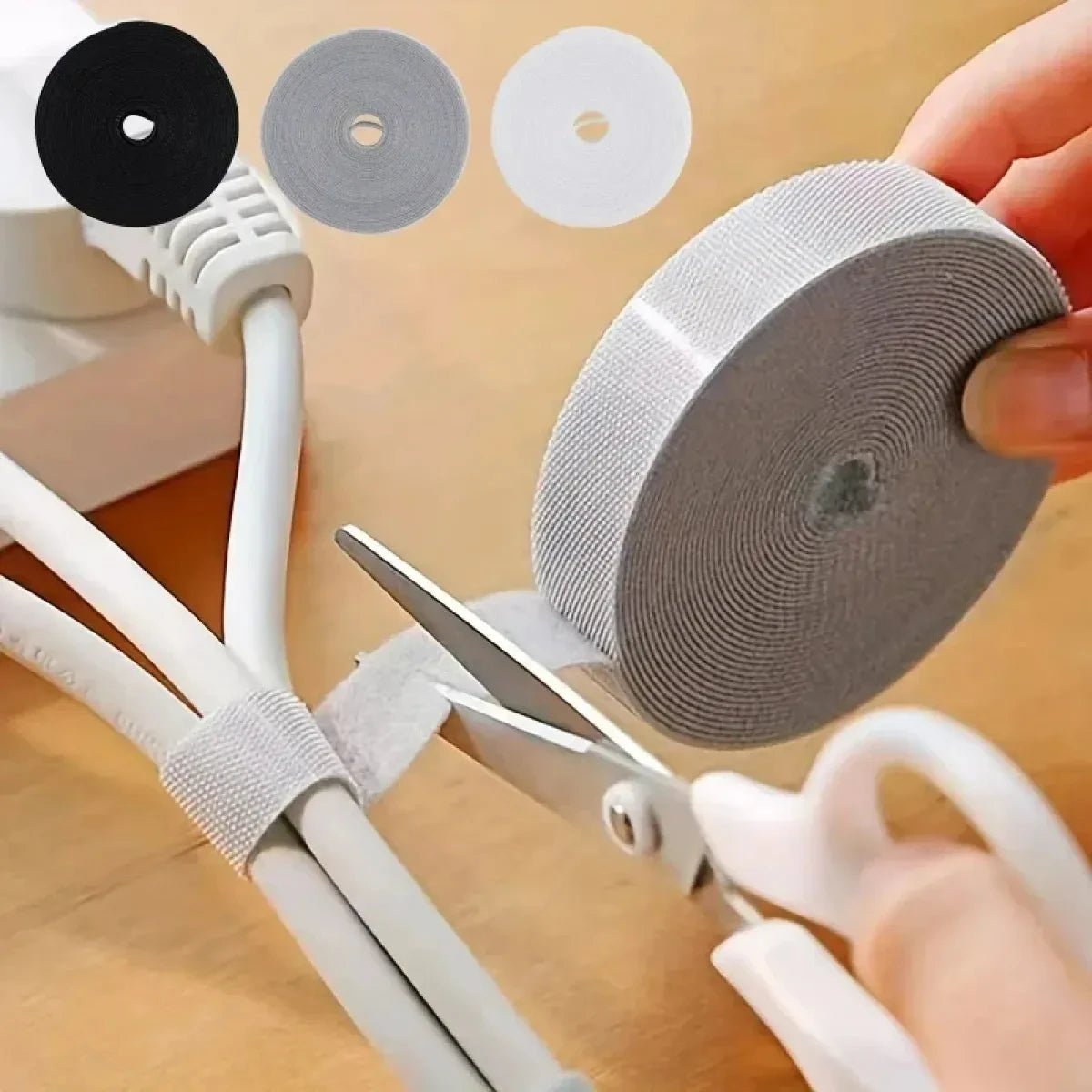 Organizador de Cabos com Velcro 3M — Abraçadeira Reutilizável