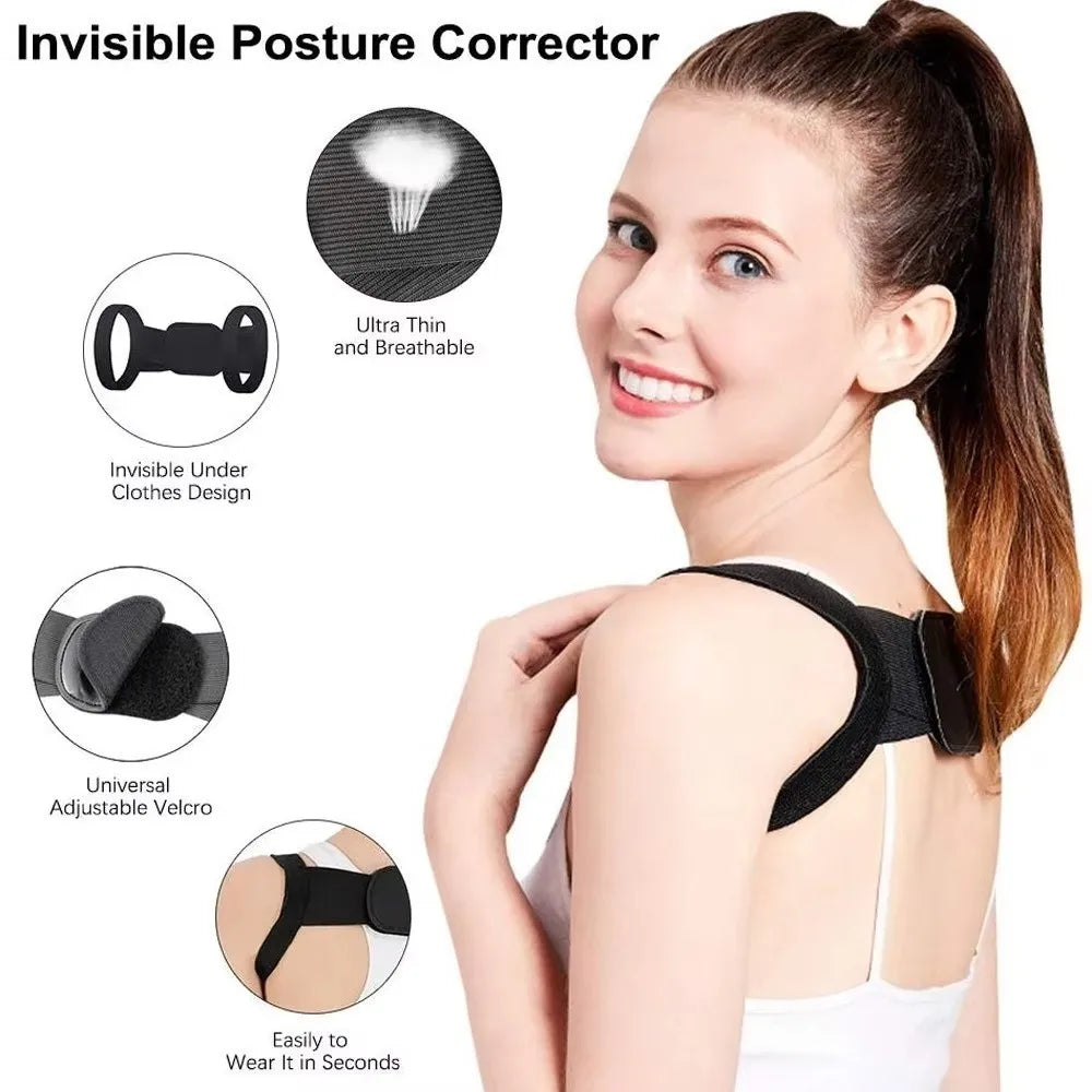 Corretor de Postura Invisivel e Suporte Dorsal Ultra Respiravel