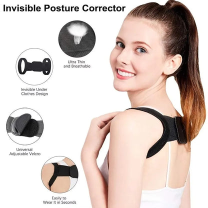 Corretor de Postura Invisivel e Suporte Dorsal Ultra Respiravel
