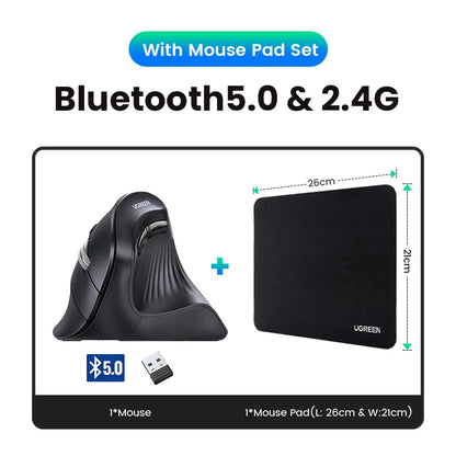UGREEN — Mouse Vertical Ergonômico Sem Fio 4000 DPI