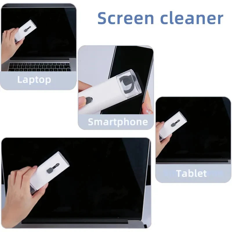 Kit de Limpeza Eletrônica 7 em 1 – Escova Multifuncional e Extrator de Teclas para Teclado, Notebook e Fones