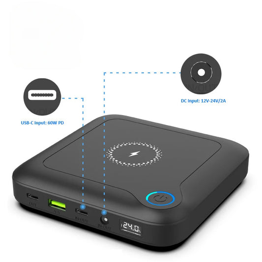 Power Bank EASYLONGER GP12 24000mAh DC 24V / USB-C PD 60W e Carregamento Sem Fio