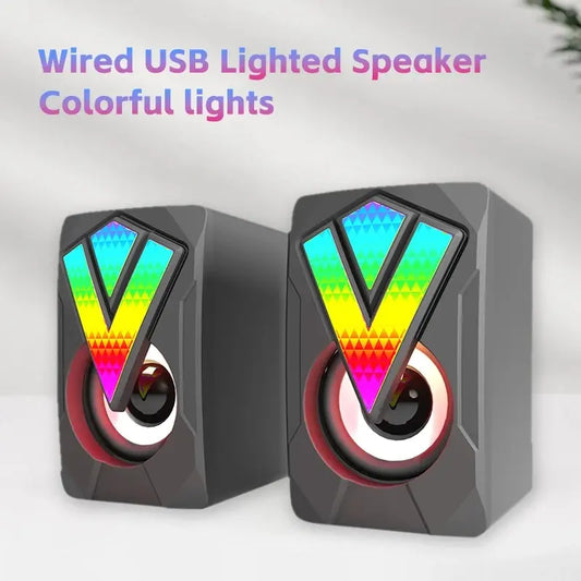 Caixa de Som USB para PC — Estéreo com LED