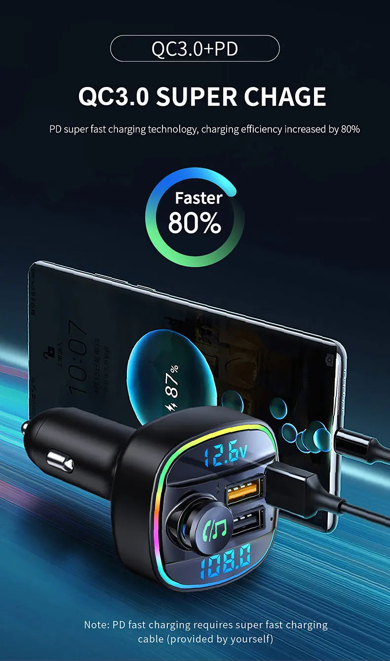 DYBO C22 — Transmissor FM Bluetooth 5.0 para Carro