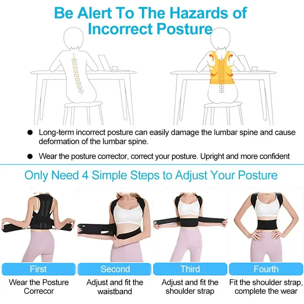 Colete Corretor Postural Reforcado com Suporte Lombar GOT-TOG