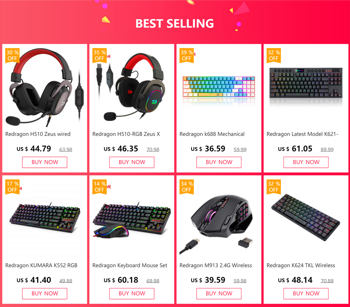 Redragon M712 RGB — Mouse Gamer 10.000 DPI