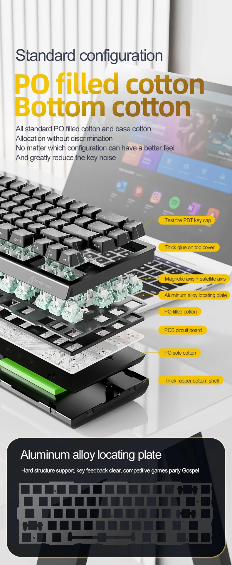 Attack Shark X68HE — Teclado Gamer Magnético 8000Hz