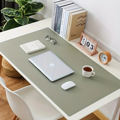 1 unidade de tapete de rato grande em couro sintético, antiderrapante e impermeável, ideal para escritório e mesa. Fácil de limpar.
