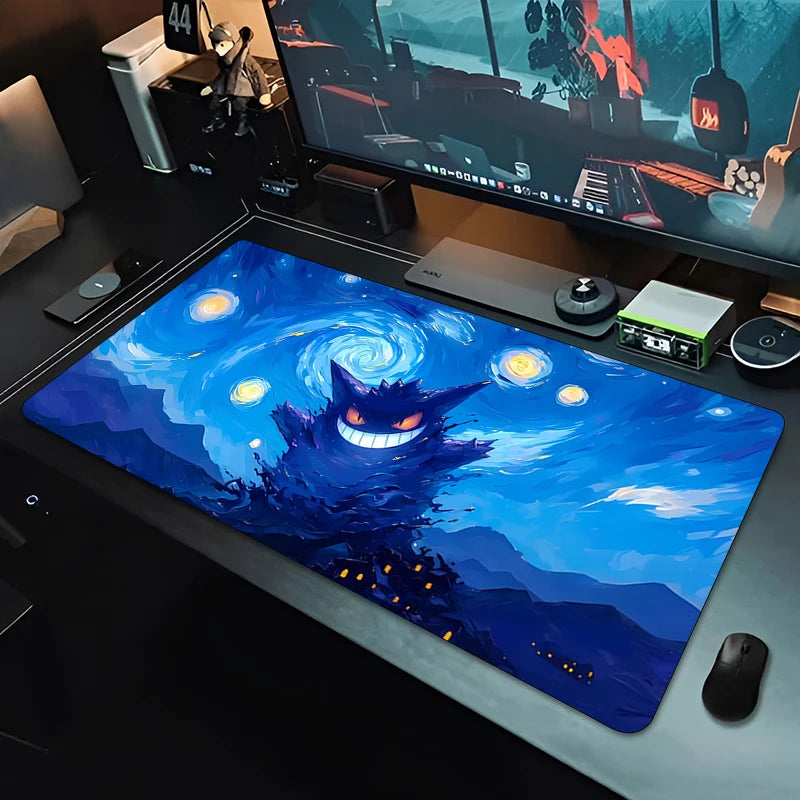 Mousepad grande para jogos, teclado gamer, tapete de rato P-Pokemons para mesa, tapete de mesa Speed, tapete de PC Kawaii Anime G-Gengars