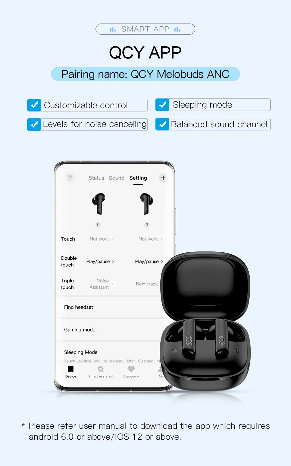 QCY HT05 MeloBuds ANC — Fone TWS Bluetooth 5.2 com ANC