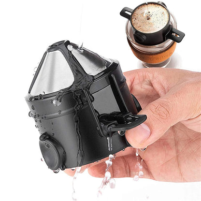 Kit Cafeteira Portátil Pour Over com Filtro Retrátil Inox e Caneca