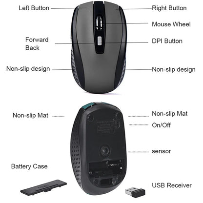Mouse Sem Fio 2.4G Kebidumei — 1200 DPI