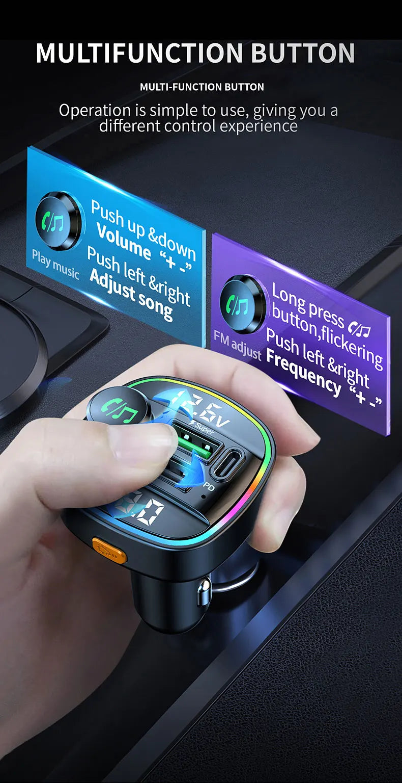DYBO C22 — Transmissor FM Bluetooth 5.0 para Carro